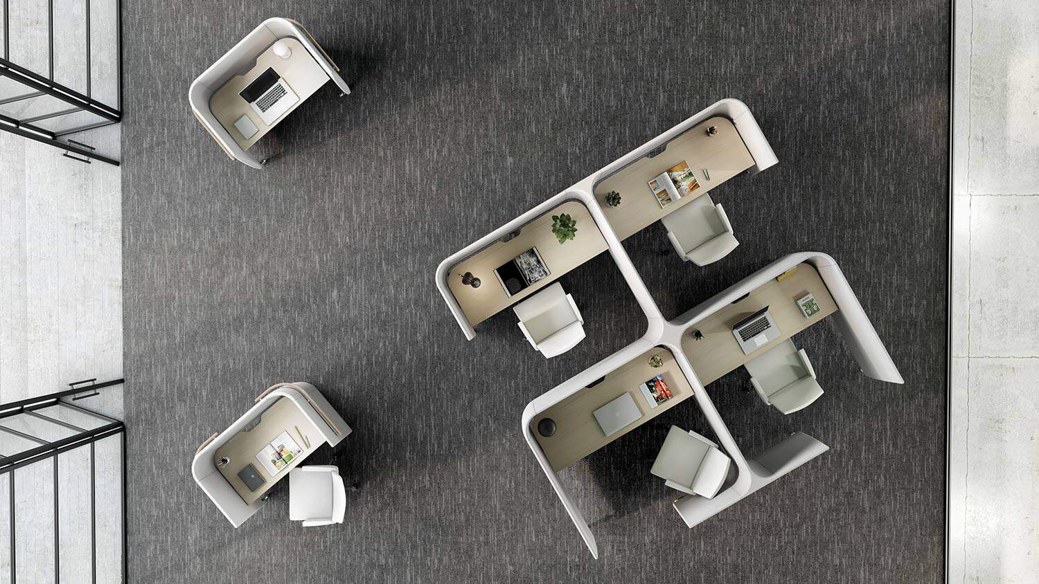 Honey 90 desk system from above