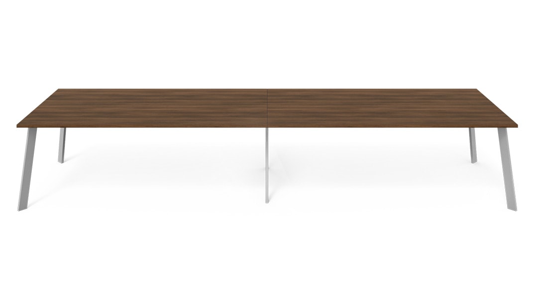 Sommet conference table with reversible angled steel legs in NYC