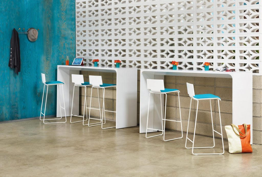 white bar-height office furniture