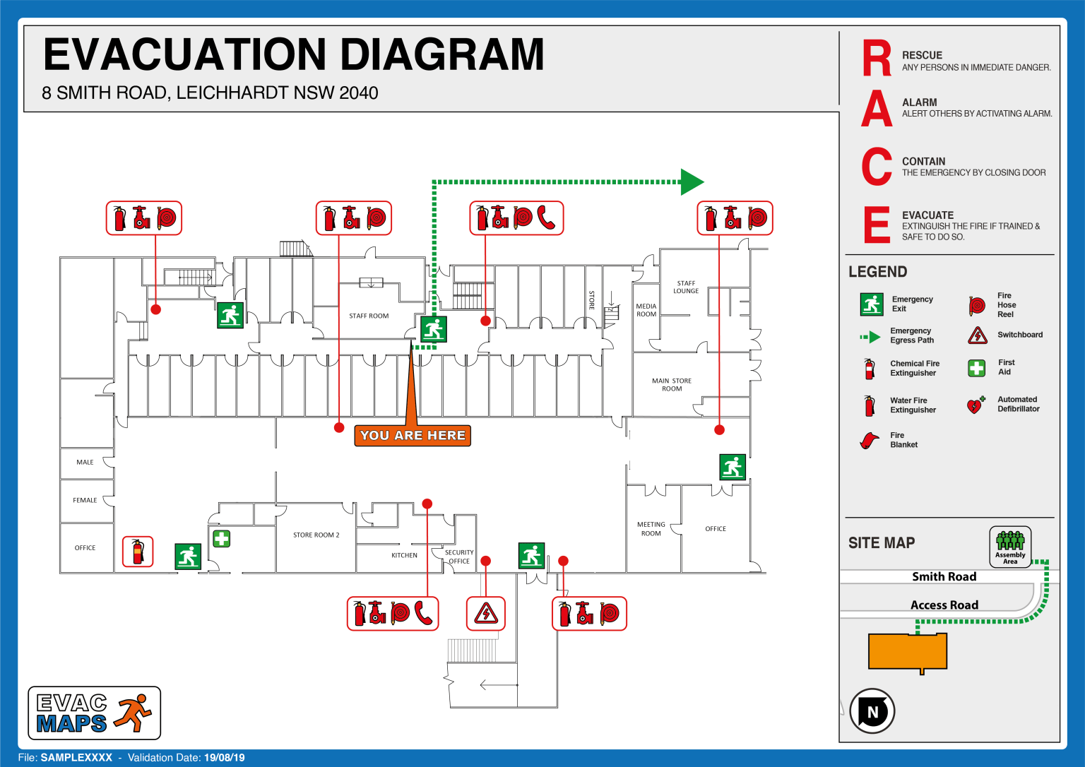 office evacuation diagram example