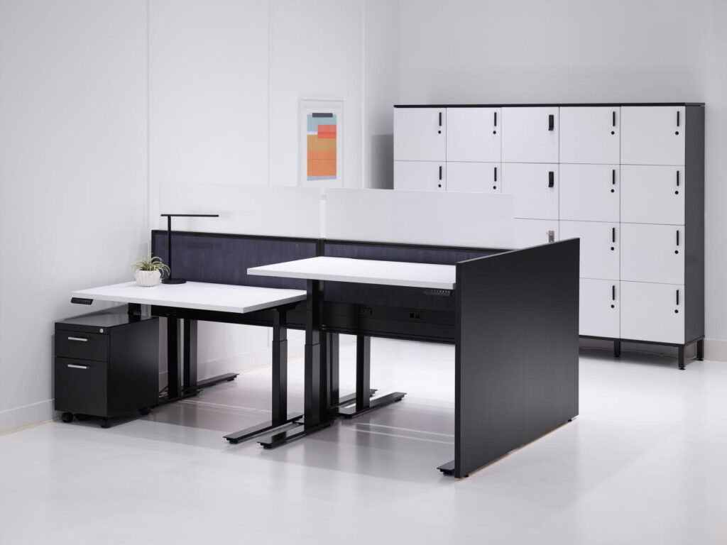office layout with lockers
