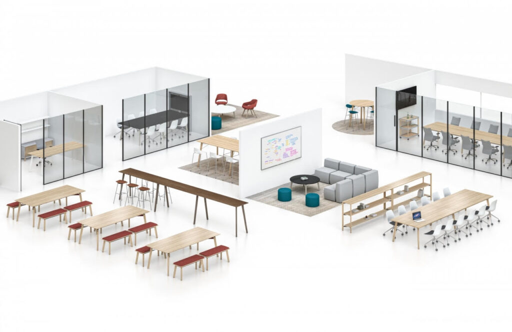 3d office space rendering