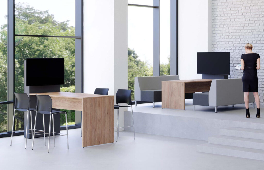 office layout hybrid screens
