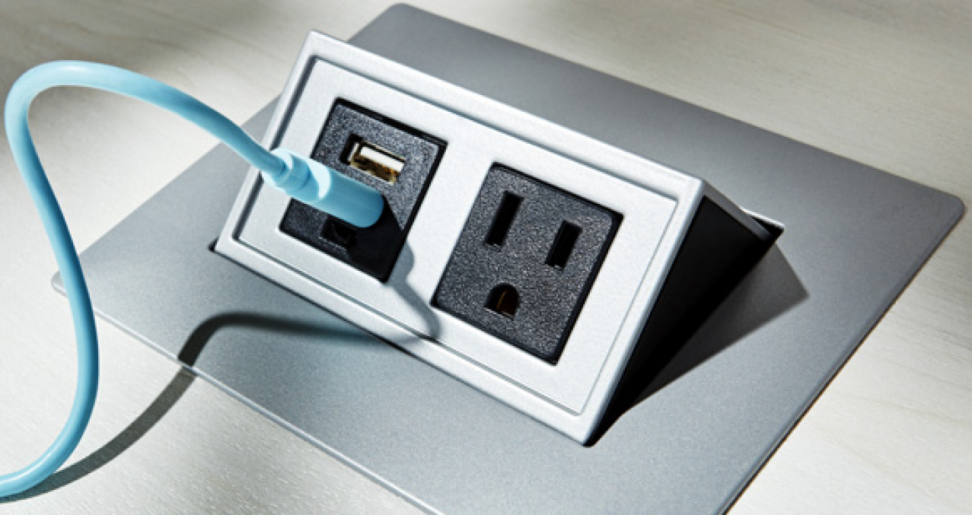 charging port on office table