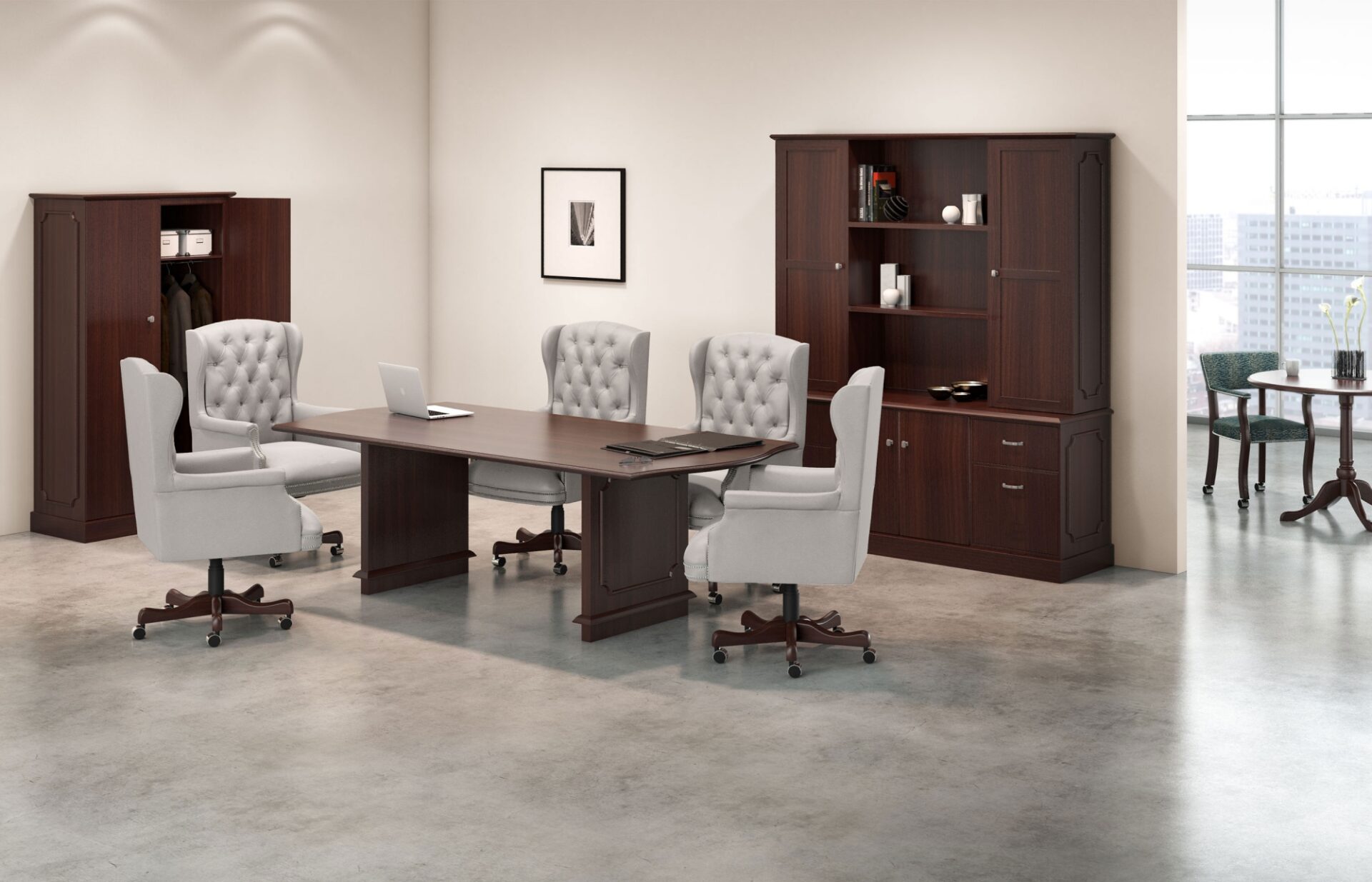 Cameo traditional conference table with wood veneer top in NYC