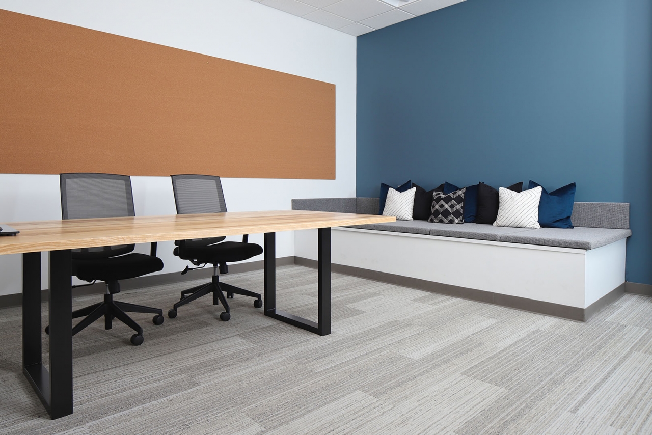Impression conference table with tapered feet and power in NYC