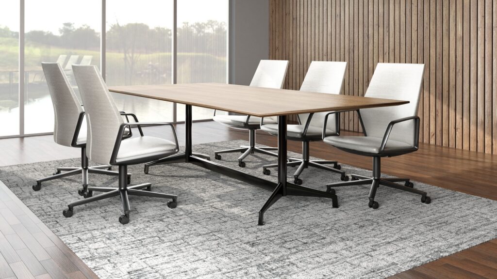 Sensation Next conference table with curvilinear base in NYC
